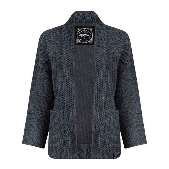 Weird Fish Womens/Ladies Santosh Macaroni Cropped Cardigan / Navy - Picture 1 of 5